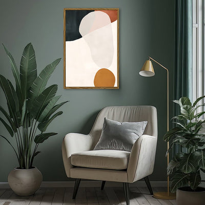 Canvas Wall Art Stretched Over Wooden Frame with Floating Frame and Rock Abstract Painting CV4214 - Al Rugaib Furniture