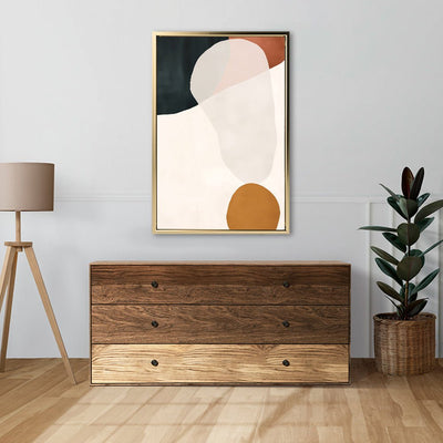 Canvas Wall Art Stretched Over Wooden Frame with Floating Frame and Rock Abstract Painting CV4214 - Al Rugaib Furniture