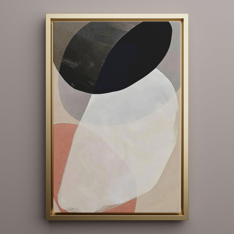 Canvas Wall Art Stretched Over Wooden Frame with Floating Frame and Rocks Abstract Painting CV4215 - Al Rugaib Furniture