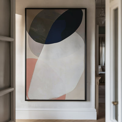 Canvas Wall Art Stretched Over Wooden Frame with Floating Frame and Rocks Abstract Painting CV4215 - Al Rugaib Furniture