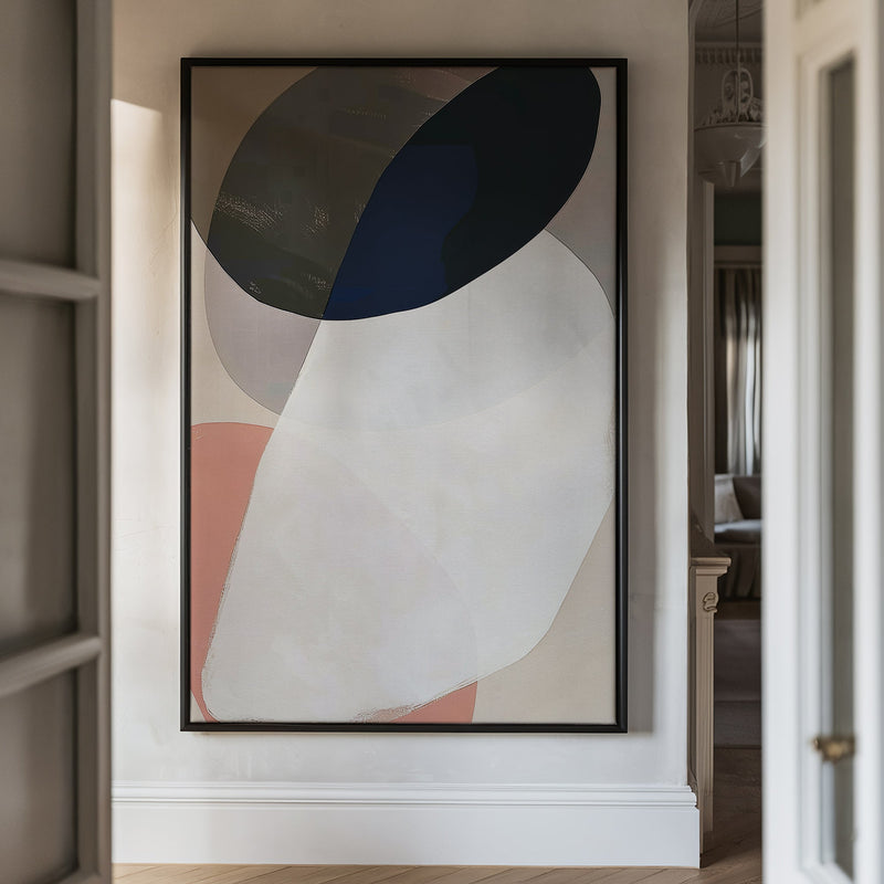 Canvas Wall Art Stretched Over Wooden Frame with Floating Frame and Rocks Abstract Painting CV4215 - Al Rugaib Furniture