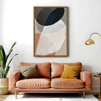 Canvas Wall Art Stretched Over Wooden Frame with Floating Frame and Rocks Abstract Painting CV4215 - Al Rugaib Furniture