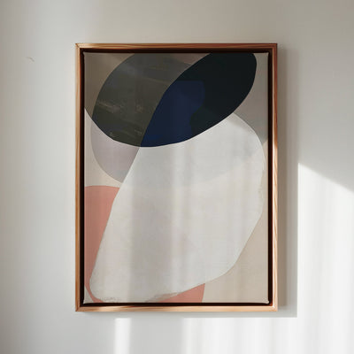 Canvas Wall Art Stretched Over Wooden Frame with Floating Frame and Rocks Abstract Painting CV4215 - Al Rugaib Furniture