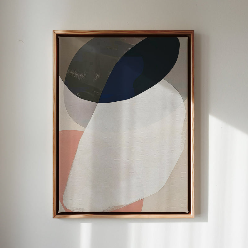 Canvas Wall Art Stretched Over Wooden Frame with Floating Frame and Rocks Abstract Painting CV4215 - Al Rugaib Furniture