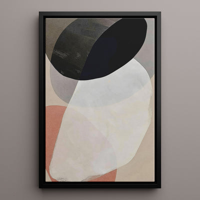 Canvas Wall Art Stretched Over Wooden Frame with Floating Frame and Rocks Abstract Painting CV4215 - Al Rugaib Furniture