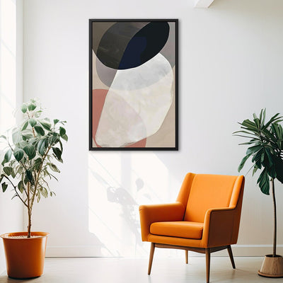 Canvas Wall Art Stretched Over Wooden Frame with Floating Frame and Rocks Abstract Painting CV4215 - Al Rugaib Furniture