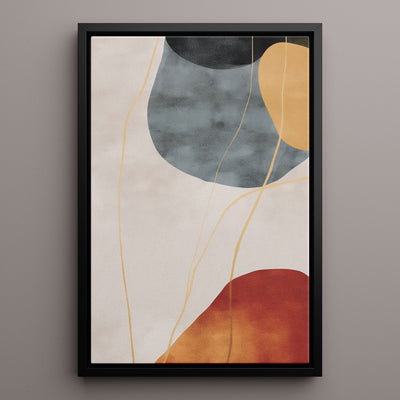 Canvas Wall Art Stretched Over Wooden Frame with Floating Frame and Rocks Abstract Painting CV4216 - Al Rugaib Furniture