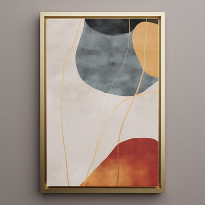Canvas Wall Art Stretched Over Wooden Frame with Floating Frame and Rocks Abstract Painting CV4216 - Al Rugaib Furniture