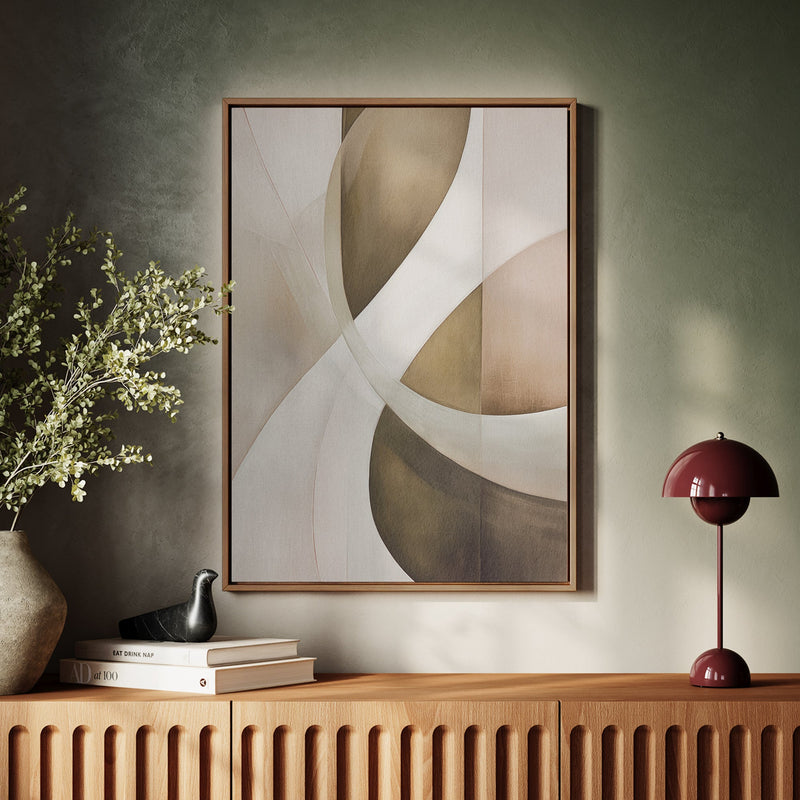 Canvas Wall Art Stretched Over Wooden Frame with Floating Frame and Shades Of Brown Painting CV4220 - Al Rugaib Furniture