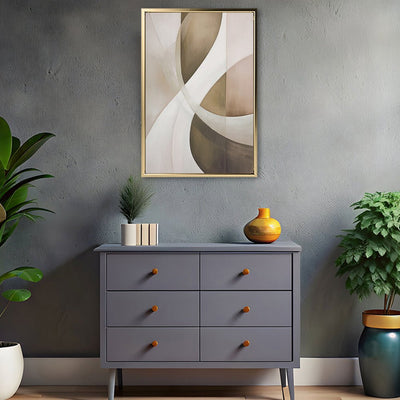 Canvas Wall Art Stretched Over Wooden Frame with Floating Frame and Shades Of Brown Painting CV4220 - Al Rugaib Furniture