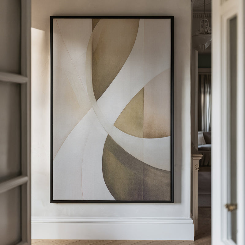 Canvas Wall Art Stretched Over Wooden Frame with Floating Frame and Shades Of Brown Painting CV4220 - Al Rugaib Furniture