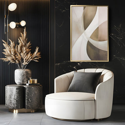 Canvas Wall Art Stretched Over Wooden Frame with Floating Frame and Shades Of Brown Painting CV4220 - Al Rugaib Furniture