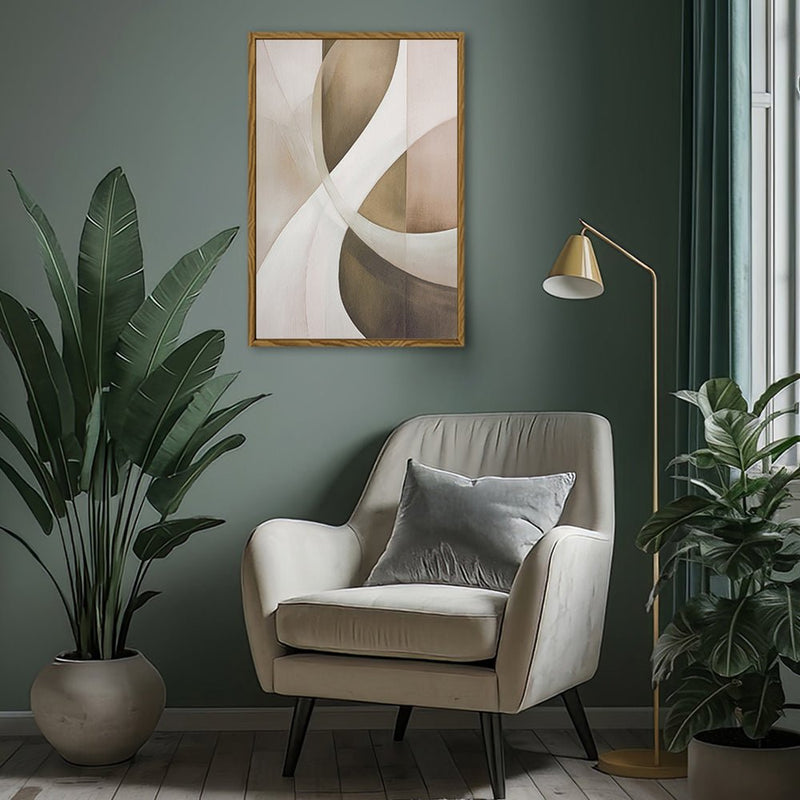 Canvas Wall Art Stretched Over Wooden Frame with Floating Frame and Shades Of Brown Painting CV4220 - Al Rugaib Furniture