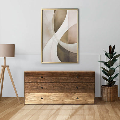 Canvas Wall Art Stretched Over Wooden Frame with Floating Frame and Shades Of Brown Painting CV4220 - Al Rugaib Furniture