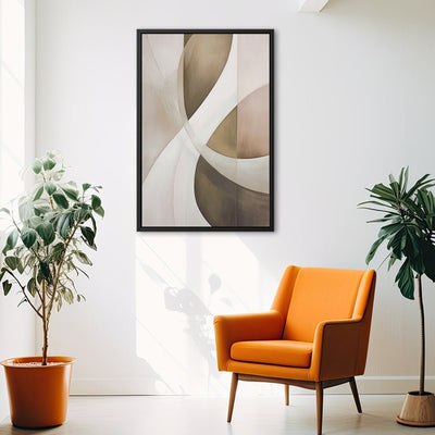 Canvas Wall Art Stretched Over Wooden Frame with Floating Frame and Shades Of Brown Painting CV4220 - Al Rugaib Furniture