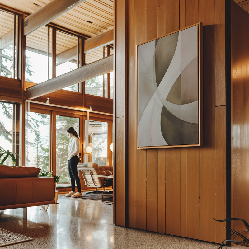 Canvas Wall Art Stretched Over Wooden Frame with Floating Frame and Shades Of Brown Painting CV4220 - Al Rugaib Furniture