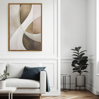 Canvas Wall Art Stretched Over Wooden Frame with Floating Frame and Shades Of Brown Painting CV4220 - Al Rugaib Furniture