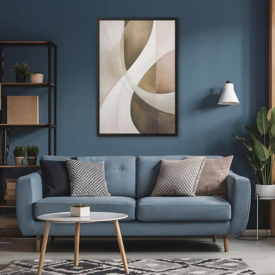 Canvas Wall Art Stretched Over Wooden Frame with Floating Frame and Shades Of Brown Painting CV4220 - Al Rugaib Furniture