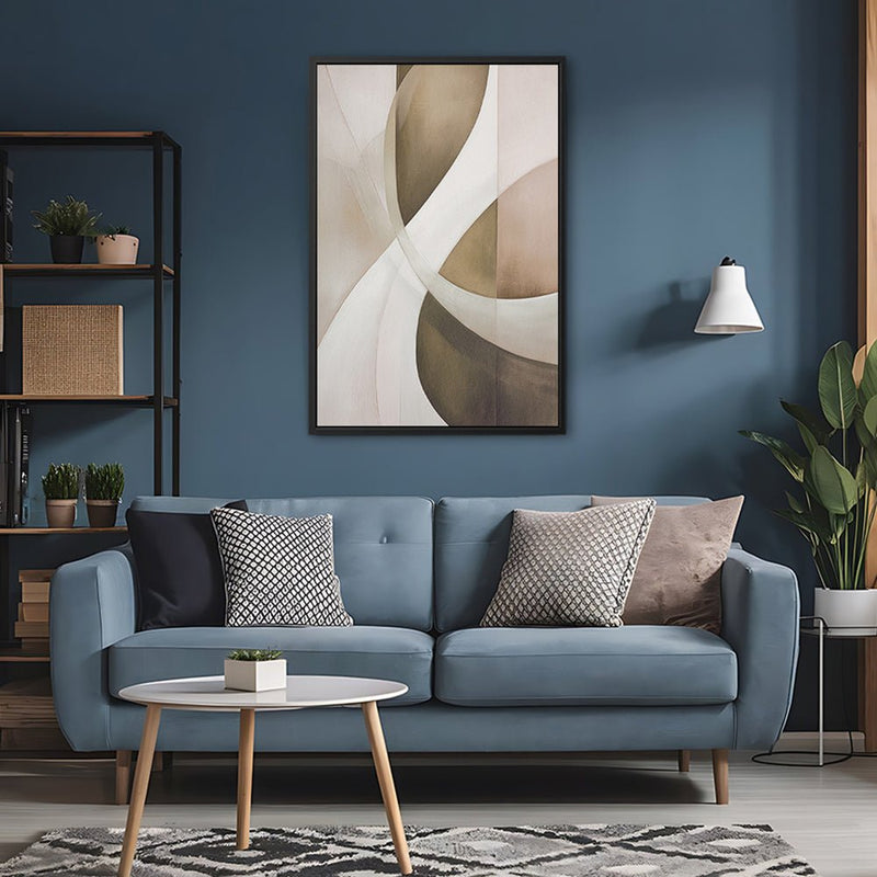 Canvas Wall Art Stretched Over Wooden Frame with Floating Frame and Shades Of Brown Painting CV4220 - Al Rugaib Furniture