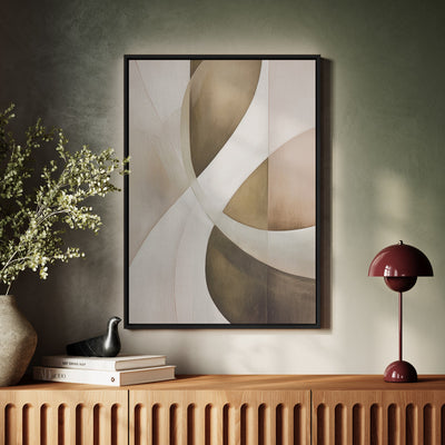 Canvas Wall Art Stretched Over Wooden Frame with Floating Frame and Shades Of Brown Painting CV4220 - Al Rugaib Furniture