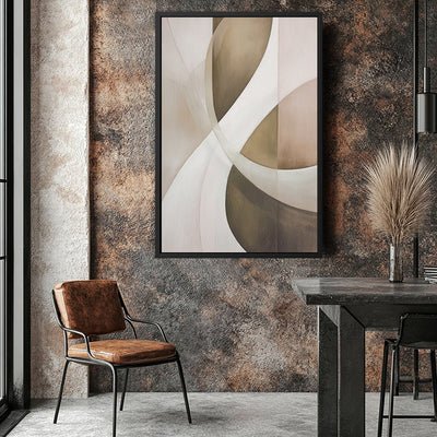 Canvas Wall Art Stretched Over Wooden Frame with Floating Frame and Shades Of Brown Painting CV4220 - Al Rugaib Furniture