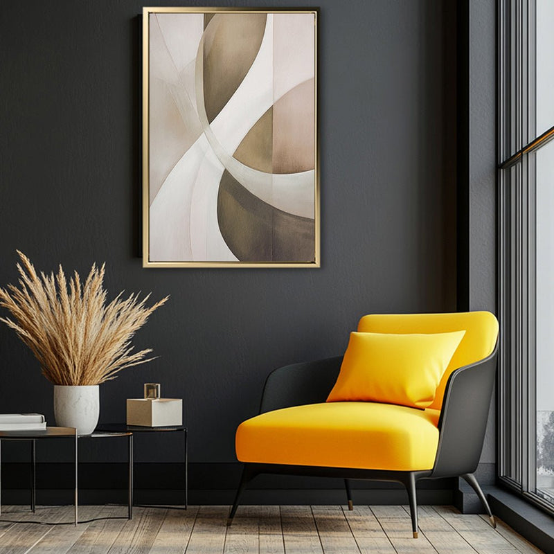 Canvas Wall Art Stretched Over Wooden Frame with Floating Frame and Shades Of Brown Painting CV4220 - Al Rugaib Furniture