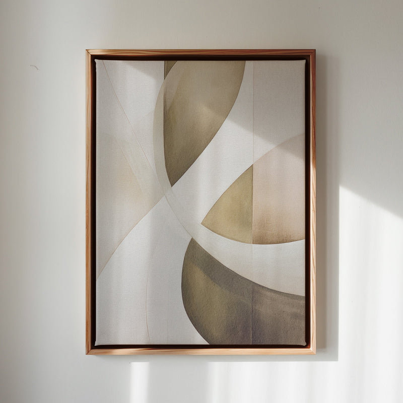 Canvas Wall Art Stretched Over Wooden Frame with Floating Frame and Shades Of Brown Painting CV4220 - Al Rugaib Furniture