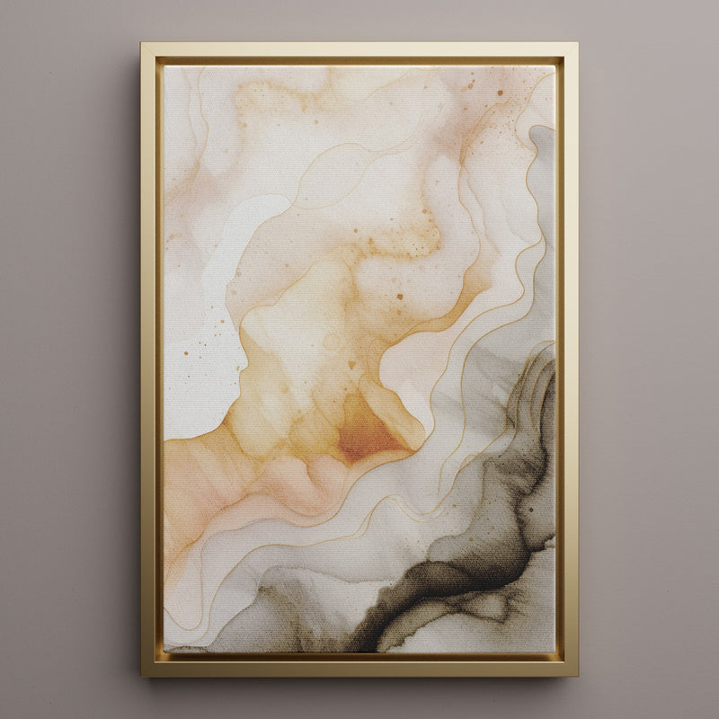 Canvas Wall Art Stretched Over Wooden Frame with Floating Frame and Shades Of Brown Painting CV4223 - Al Rugaib Furniture