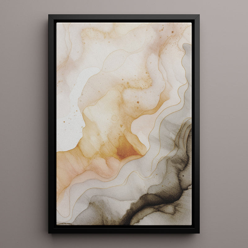 Canvas Wall Art Stretched Over Wooden Frame with Floating Frame and Shades Of Brown Painting CV4223 - Al Rugaib Furniture