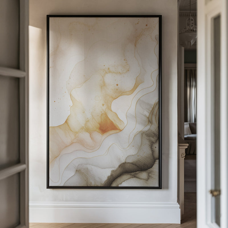 Canvas Wall Art Stretched Over Wooden Frame with Floating Frame and Shades Of Brown Painting CV4223 - Al Rugaib Furniture