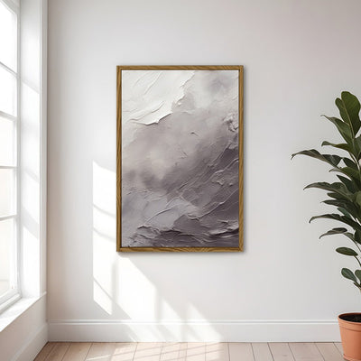Canvas Wall Art Stretched Over Wooden Frame with Floating Frame and Shades Of Grey Painting CV4226 - Al Rugaib Furniture