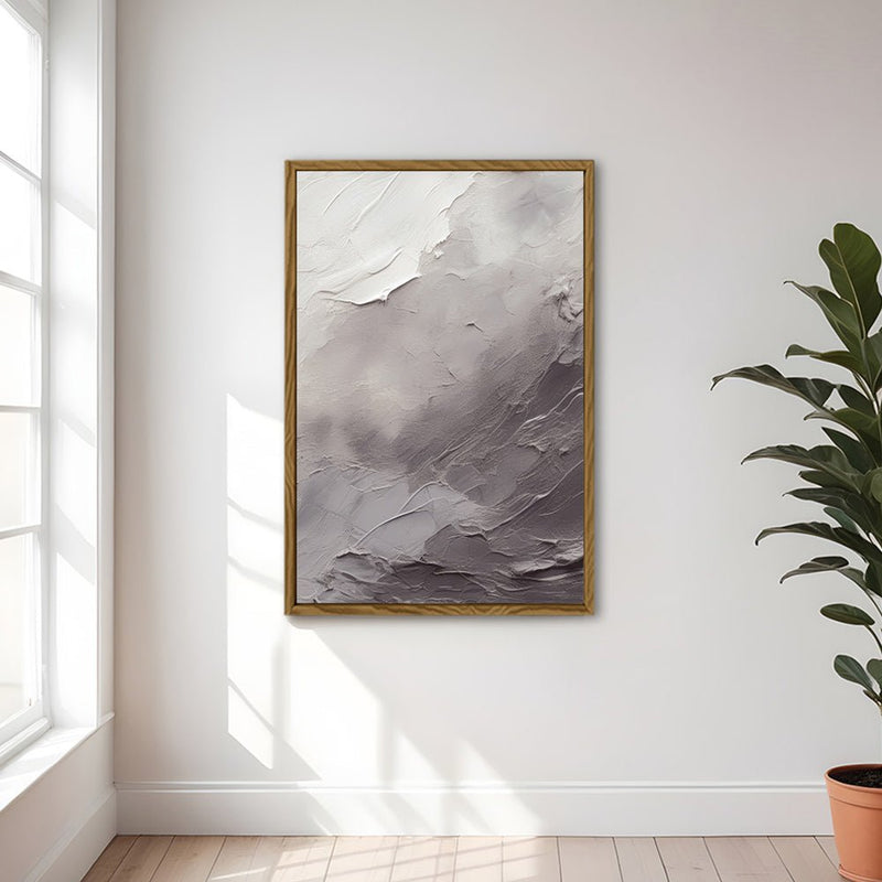Canvas Wall Art Stretched Over Wooden Frame with Floating Frame and Shades Of Grey Painting CV4226 - Al Rugaib Furniture