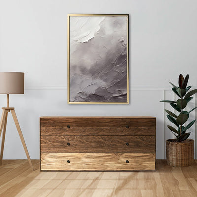 Canvas Wall Art Stretched Over Wooden Frame with Floating Frame and Shades Of Grey Painting CV4226 - Al Rugaib Furniture