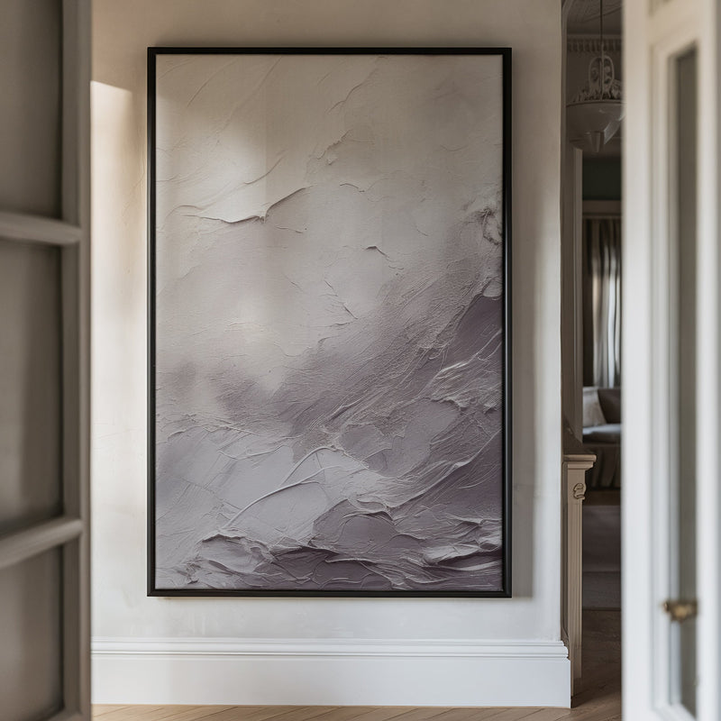 Canvas Wall Art Stretched Over Wooden Frame with Floating Frame and Shades Of Grey Painting CV4226 - Al Rugaib Furniture