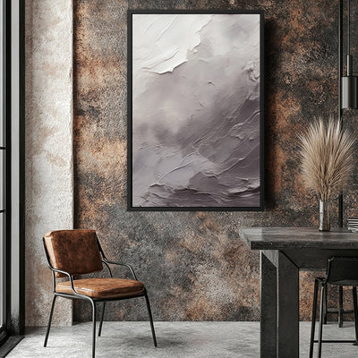 Canvas Wall Art Stretched Over Wooden Frame with Floating Frame and Shades Of Grey Painting CV4226 - Al Rugaib Furniture