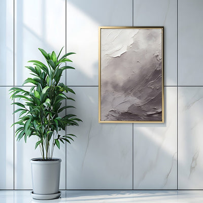 Canvas Wall Art Stretched Over Wooden Frame with Floating Frame and Shades Of Grey Painting CV4226 - Al Rugaib Furniture