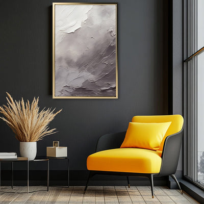 Canvas Wall Art Stretched Over Wooden Frame with Floating Frame and Shades Of Grey Painting CV4226 - Al Rugaib Furniture