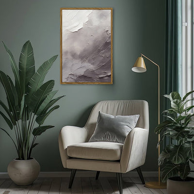 Canvas Wall Art Stretched Over Wooden Frame with Floating Frame and Shades Of Grey Painting CV4226 - Al Rugaib Furniture