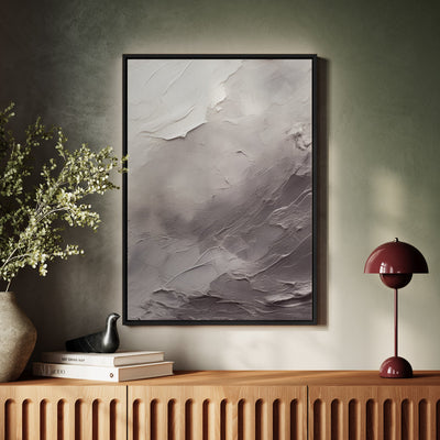 Canvas Wall Art Stretched Over Wooden Frame with Floating Frame and Shades Of Grey Painting CV4226 - Al Rugaib Furniture