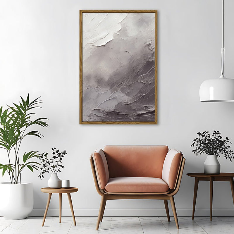 Canvas Wall Art Stretched Over Wooden Frame with Floating Frame and Shades Of Grey Painting CV4226 - Al Rugaib Furniture