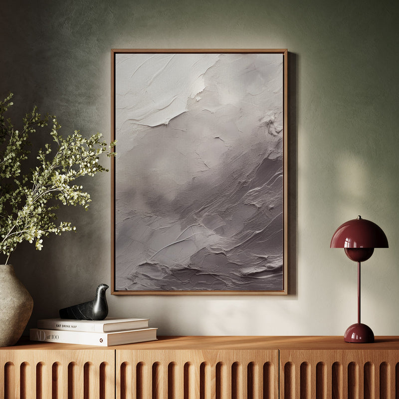 Canvas Wall Art Stretched Over Wooden Frame with Floating Frame and Shades Of Grey Painting CV4226 - Al Rugaib Furniture