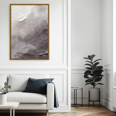 Canvas Wall Art Stretched Over Wooden Frame with Floating Frame and Shades Of Grey Painting CV4226 - Al Rugaib Furniture