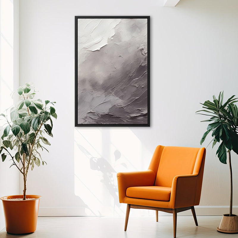 Canvas Wall Art Stretched Over Wooden Frame with Floating Frame and Shades Of Grey Painting CV4226 - Al Rugaib Furniture