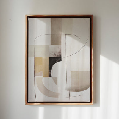 Canvas Wall Art Stretched Over Wooden Frame with Floating Frame and Shapes Painting CV4227 - Al Rugaib Furniture