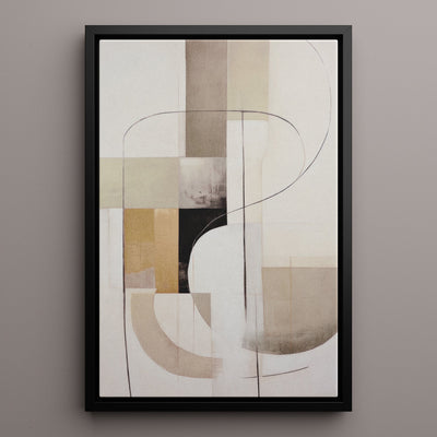 Canvas Wall Art Stretched Over Wooden Frame with Floating Frame and Shapes Painting CV4227 - Al Rugaib Furniture