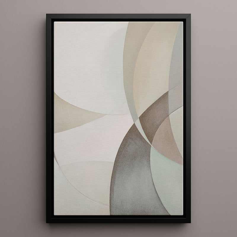 Canvas Wall Art Stretched Over Wooden Frame with Floating Frame and Shapes Painting CV4228 - Al Rugaib Furniture