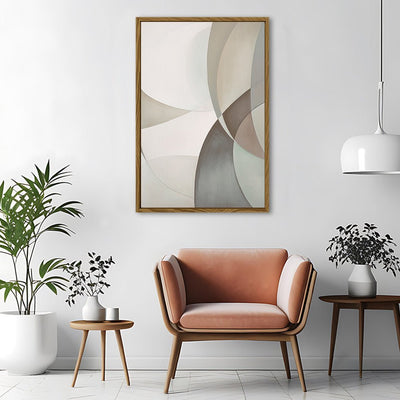 Canvas Wall Art Stretched Over Wooden Frame with Floating Frame and Shapes Painting CV4228 - Al Rugaib Furniture