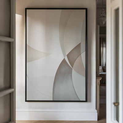 Canvas Wall Art Stretched Over Wooden Frame with Floating Frame and Shapes Painting CV4228 - Al Rugaib Furniture