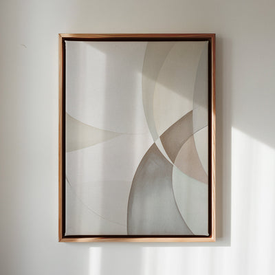 Canvas Wall Art Stretched Over Wooden Frame with Floating Frame and Shapes Painting CV4228 - Al Rugaib Furniture