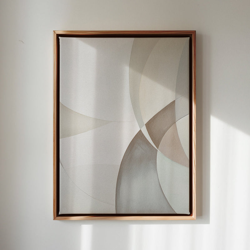 Canvas Wall Art Stretched Over Wooden Frame with Floating Frame and Shapes Painting CV4228 - Al Rugaib Furniture